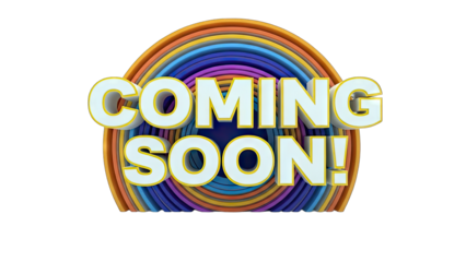 Coming Soon Announcement with Colorful Abstract Background