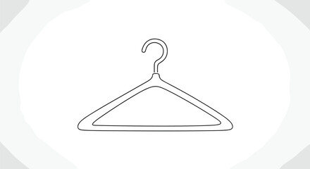 Minimalist continuous one-line drawing animation of a clothes hanger for fashion and laundry concepts on a simple textured background.