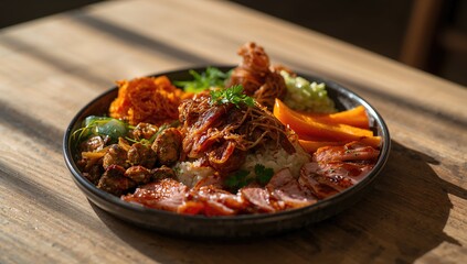 Traditional Korean comfort food presented in a rustic setting highlighting cultural heritage, World Food Day