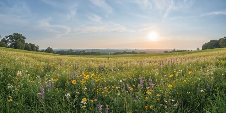 A summer scene in Michigan featuring lush greenery and bright sunlight, ideal for outdoor activities
