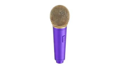 Purple Microphone Isolated on White Background