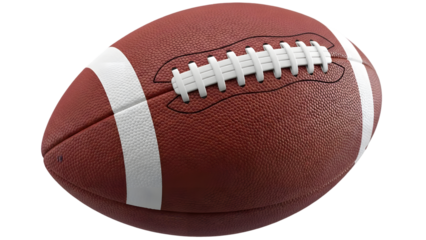 American football isolated view detailed texture isolated on transparent background