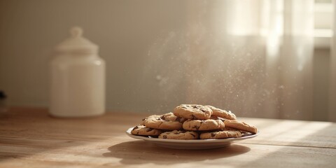 Chocolate chip cookies cooling on a wire rack, homemade baking techniques