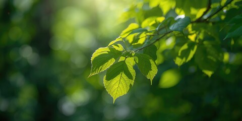 Naklejka premium Green leaves on a surface used as a natural background for text or design, botanical textures
