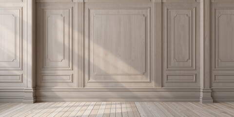 Modern interior corner featuring gray square wood paneling designed for background or UI backdrop