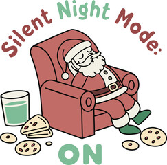Silent Night Mode: Tired Santa Claus Christmas Design