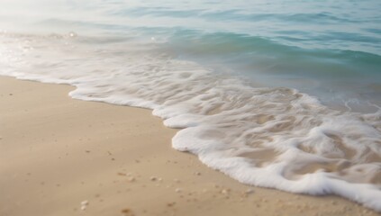 Obraz premium Out-of-focus seaside landscape serving as a backdrop for layout and design purposes