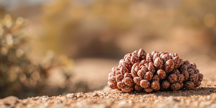 Close-up of Lithops showing succulent leaf pairs, drought resilience in arid environments