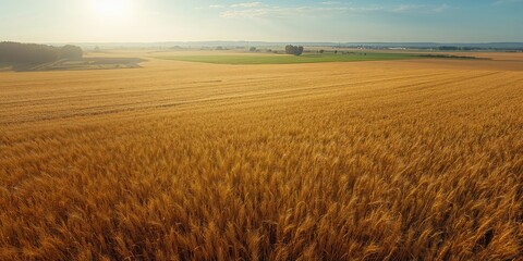 Obraz premium Drone shot of expansive wheat fields highlighting planting patterns and scale
