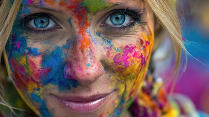 Medium shot of a portrait transformed with vibrant color grading enhancing rich hues to evoke energetic and lively emotions.