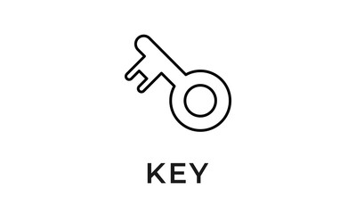 Key Icon Or Logo Isolated Vector Illustration