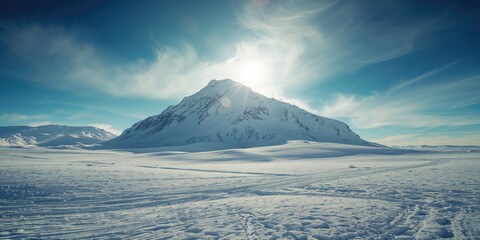 Snow-covered mountain in the Fitzsimmons Range of the Pacific Ranges, part of the Coast Mountains, used for winter sports