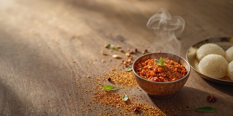 Idli Podi or chutney powder, used as a dry condiment for South Indian breakfast, enhances flavor with spice and texture