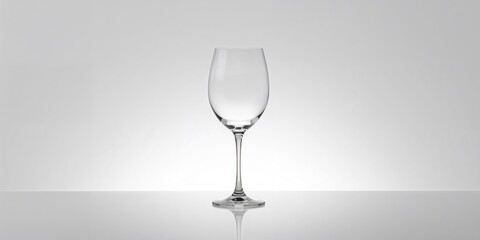 Empty wine glass placed on a white background used for product display or branding purposes