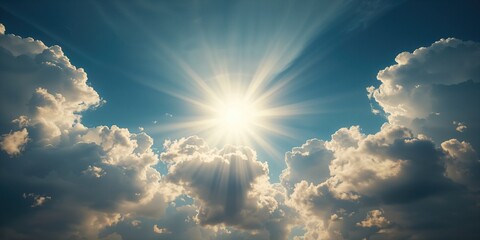 Blue sky with dispersing clouds, ideal for editorial header backgrounds