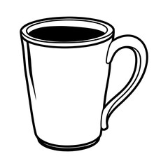 Minimalist Coffee Cup Vector with Smooth Curved Handle — Clean Continuous Line Art Illustration
