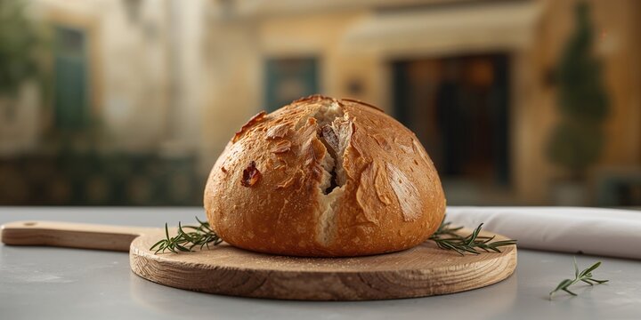 Sardinian Pani cun gerda bread with pork fat and cracklings, cultural culinary element