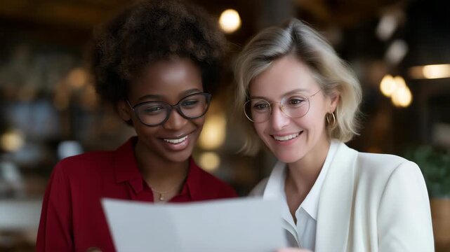 Close-up of mentor and mentee reviewing digital workflow notes side by side &mdash; visual storytelling of guidance, encouragement, and continuous learning that defines professional success in modern
