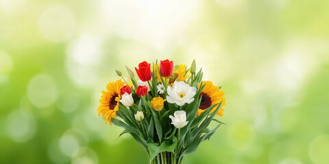 Flowers blooming in a garden with white roses and colorful leaves, seasonal growth