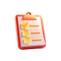 Clipboard Note – 3D Task List or Reminder Icon	