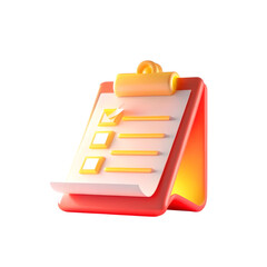 Clipboard Note – 3D Task List or Reminder Icon	