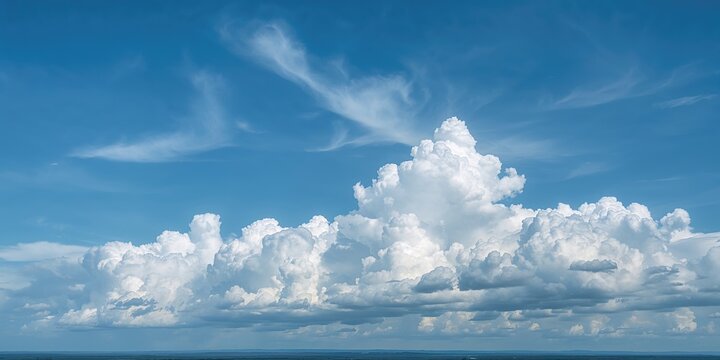 Clouds in the sky with an outdoor background, suitable for weather or nature-themed layouts