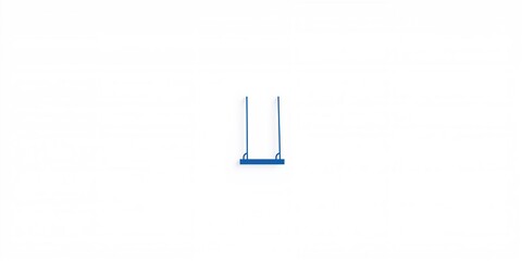 Flat swing pictogram in blue on white background used for playground signage, safety awareness day