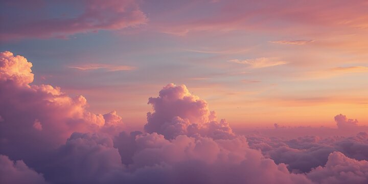 Cloudy sunset sky with golden hour lighting, suitable for editorial header background, Earth Day - Powered by Adobe