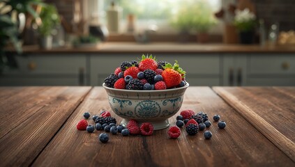 Assorted berries served in a bowl antioxidant intake, ideal for a nutritious meal