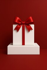 gift box with red ribbon