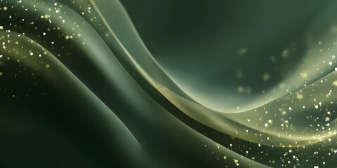 Obraz premium Elegant flowing abstract waves with golden glitter particles creating a luxurious and sophisticated backdrop for design