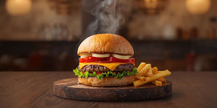 Grilled beef satay burger including sauce and bun, designed for casual meal service, World Food Day - Powered by Adobe