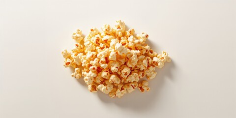 Crispy popcorn on white surface used as editorial header background for snack articles
