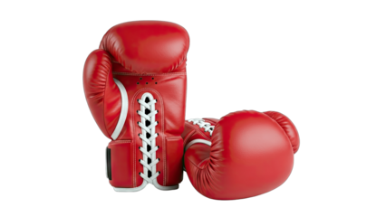 Red Boxing Gloves on White Background