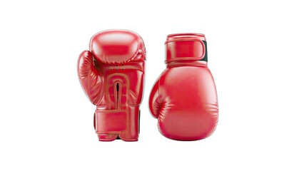 Red Boxing Gloves Isolated on White Background