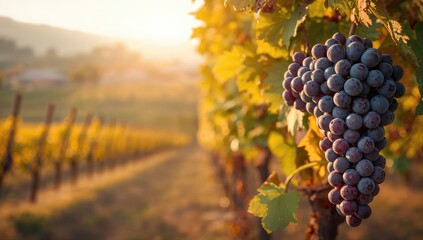 Grapes in a vineyard setting within Kakheti, suitable for agricultural or harvest scenes