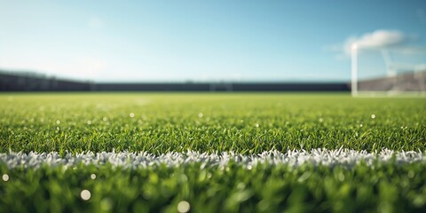 Artificial green soccer turf surface on a bright day, emphasizing durability and surface safety