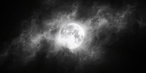 Moonlight illuminating a handphone screen against a dark background, suitable for UI design or presentation backdrop