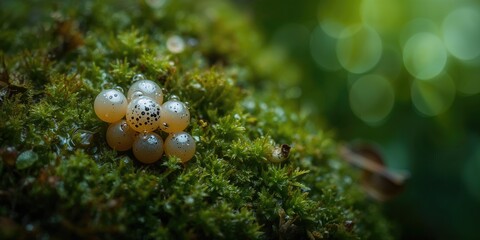 Golden-striped salamander eggs, vulnerable amphibians, endemic to Iberian Peninsula, conservation awareness day