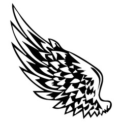 Black and white tribal bird tattoo design