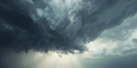 Obraz premium Overcast sky with grey clouds, typical of cloudy weather conditions, weather monitoring