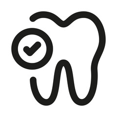 Teeth Dental Icon. Modern Professional Minimal Line Vector Symbol for Oral Care and Dentistry