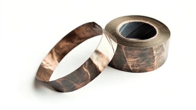 Video A roll of tape sitting on a table surface, ready for use