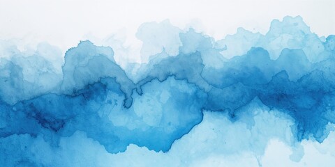 Obraz premium Watercolor art with blue hues, used as a background for text and visual content