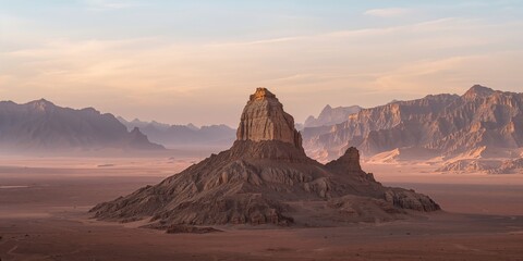 Mountains of the Sinai Peninsula near a cityscape, erosion risk and natural landscape preservation
