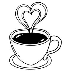 Minimalist Coffee Cup Vector with Elegant Steam Swirls — Continuous Line Illustration for Modern Design
