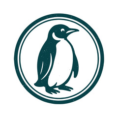 Penguin icon seal vector on white background
Vector stamp icon