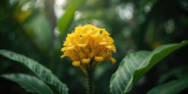 Yellow Bells or Yellow Elder flowers from Ginger-Thomas serving as forage in open pastures, plant health monitoring, World Plant Day