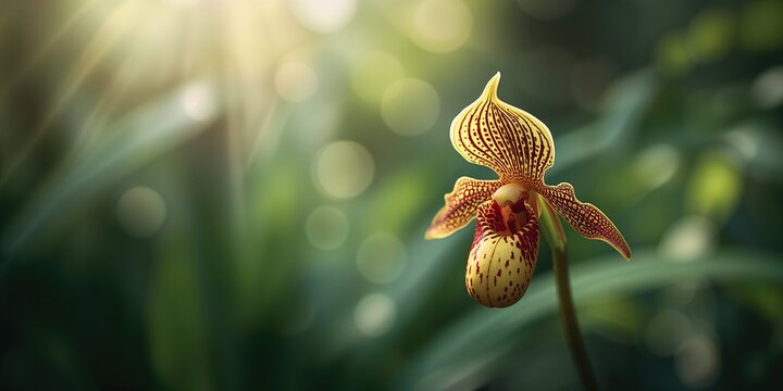 Vibrant orchid flower Odontoglossum Tiger Tail in full bloom, used as a decorative botanical element