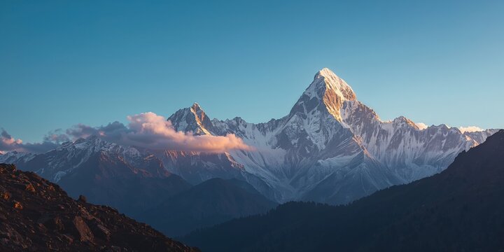Annapurna mountain range seen from Poon Hill, Nepal, highlighting high-altitude scenery and hiking activity